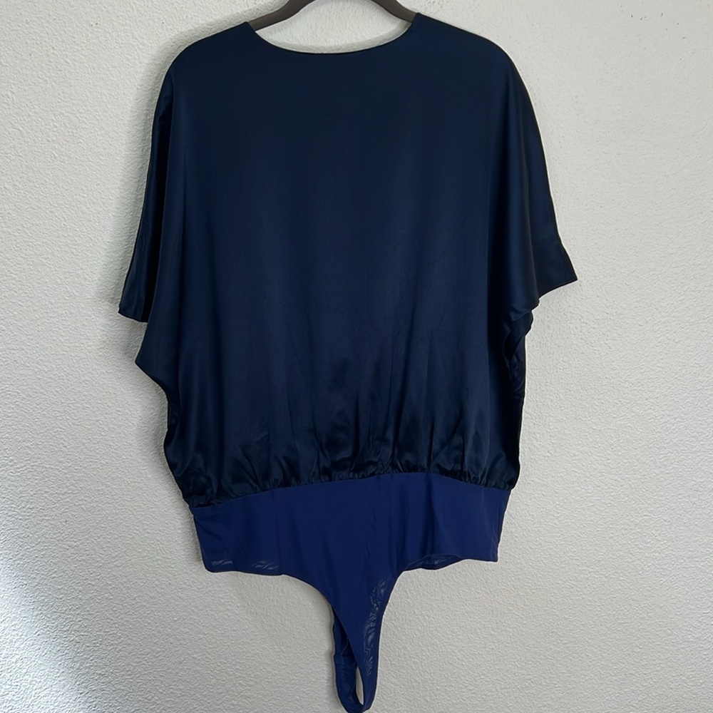 Cushnie Navy Blue Silk Bodysuit  size XXL - Picture 8 of 8